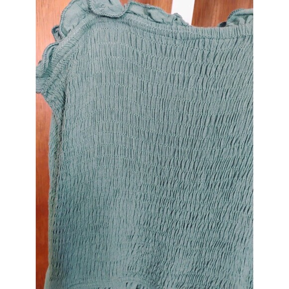 Zesica Women's Blue/Green Ruffled Boho Maxi Dress with Smocked Detail, Size S‎ - Picture 3 of 7